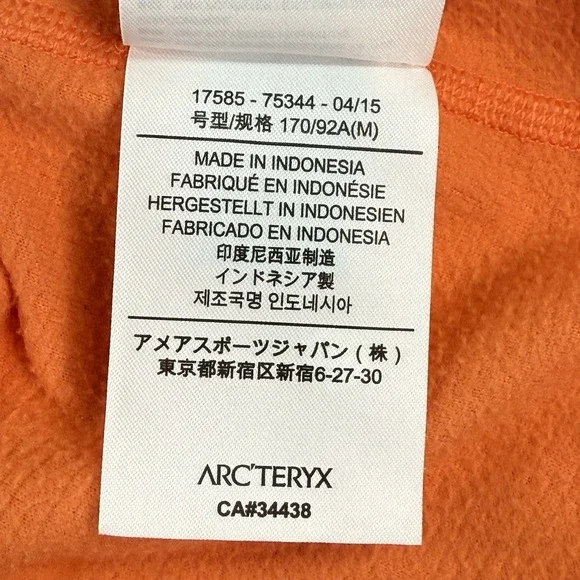 Arcteryx Womens Delta LT Zip Neck Jacket M Orange Alaska Majestic Heli Ski Logo